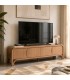 Mueble de TV de madera maciza de mango con 4 puertas acabado natural Mdmhogar