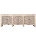 Aparador grande de madera boho con puertas decoradas a mano 1