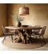 Mesa de comedor ovalada XL en raíz y madera de teca natural. Mdmhogar