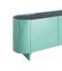 Aparador verde de 2 puertas con tapa de mármol negro elegante. 1