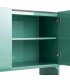 Aparador verde de 2 puertas con tapa de mármol negro elegante. 3