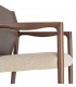 Sillón comedor beige con polipiel topo y acabado nogal moderno. 4