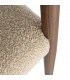 Sillón comedor beige con polipiel topo y acabado nogal moderno. 6