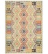 Alfombra étnica multicolor de poliéster en tonos suaves elegante. 1