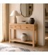 Consola de entrada de madera de mindi con 2 cajones boho. Mdmhogar