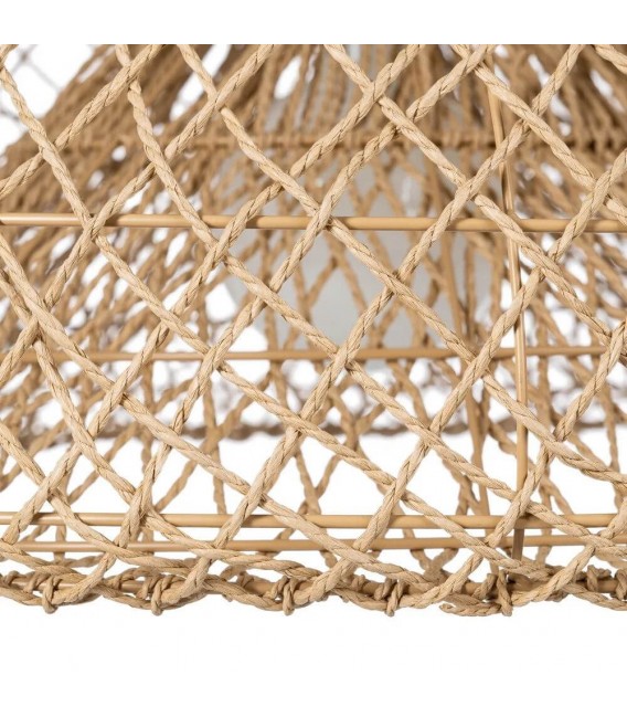 Lámpara de techo de cuerda de papel trenzada acabado natural 3