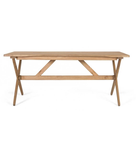 Mesa de comedor de madera maciza de mindi estilo boho natural 1