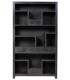 Estantería única oriental madera maciza con 5 cajones decapada negra 1