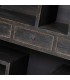Estantería única oriental madera maciza con 5 cajones decapada negra 3