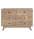 Cómoda de madera tallada con 6 cajones y acabado natural boho 1