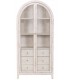 Vitrina boho de madera de mango blanco rozado con 2 puertas 1