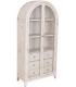 Vitrina boho de madera de mango blanco rozado con 2 puertas