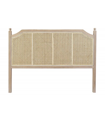 Cabecero para cama de matrimonio 150 madera maciza y ratán natural. 1