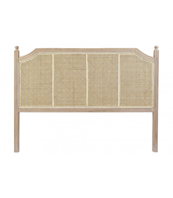 Cabecero para cama de matrimonio 150 madera maciza y ratán natural. 1