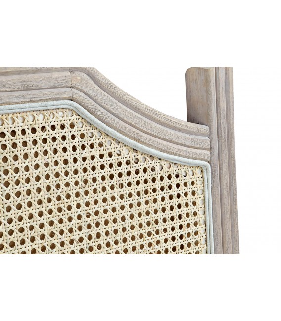 Cabecero para cama de matrimonio 150 madera maciza y ratán natural. 3