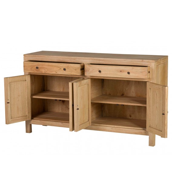 Aparador pequeño madera de mindi natural para salón de estilo boho. 2