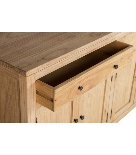 Aparador pequeño madera de mindi natural para salón de estilo boho. 5
