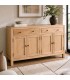 Aparador pequeño madera de mindi natural para salón de estilo boho. Mdmhogar