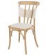Set de 2 sillas para comedor en madera maciza y lino crudo.