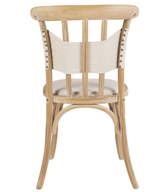 Set de 2 sillas para comedor en madera maciza y lino crudo.3