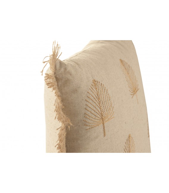 Set de 2 cojines con relleno de algodón bordado en color beige. 1