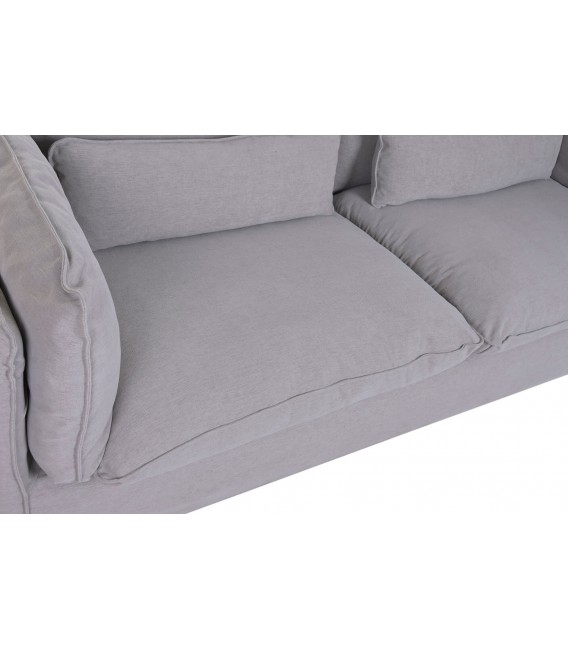Sofá de 3 plazas desenfundable tapizado en lino color gris. 4