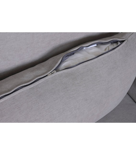 Sofá de 3 plazas desenfundable tapizado en lino color gris. 6