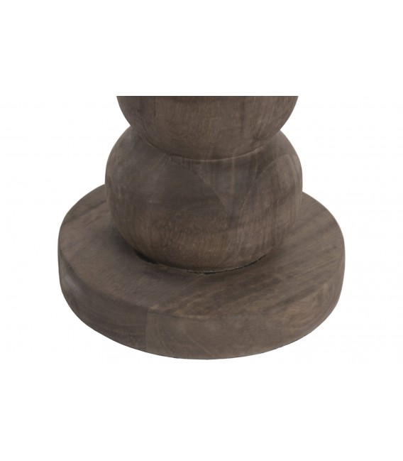 Lámpara de sobremesa XL de madera de mango y pantalla de lino. 3