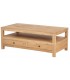 Mesa de centro rectangular madera maciza de mindi natural 2 cajones
