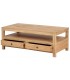 Mesa de centro rectangular madera maciza de mindi natural 2 cajones 2