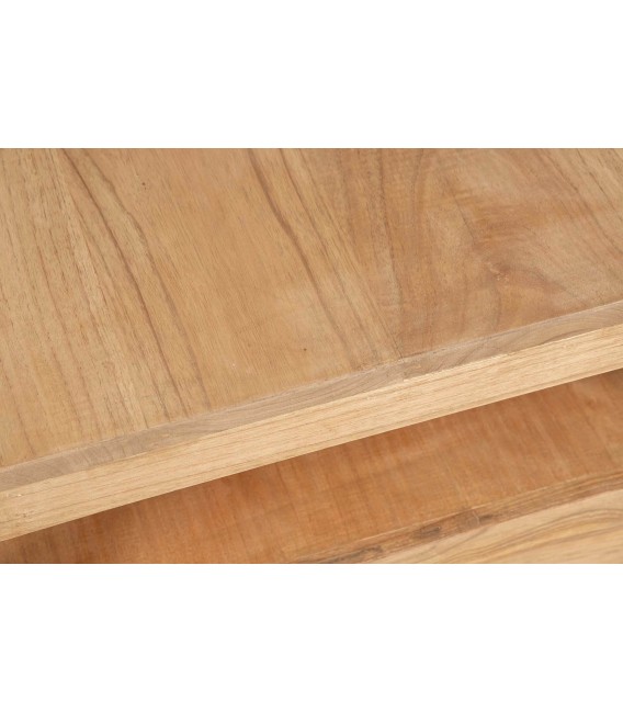 Mesa de centro rectangular madera maciza de mindi natural 2 cajones 6
