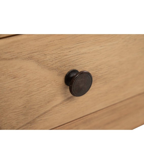 Mesa de centro rectangular madera maciza de mindi natural 2 cajones 7