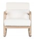 Sillón de lactancia mecedora en madera natural y bouclé blanco. 1