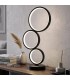 Lámpara de sobremesa LED negra tres aros luminosos y diseño moderno. Mdmhogar