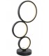 Lámpara de sobremesa LED negra tres aros luminosos y diseño moderno. 1
