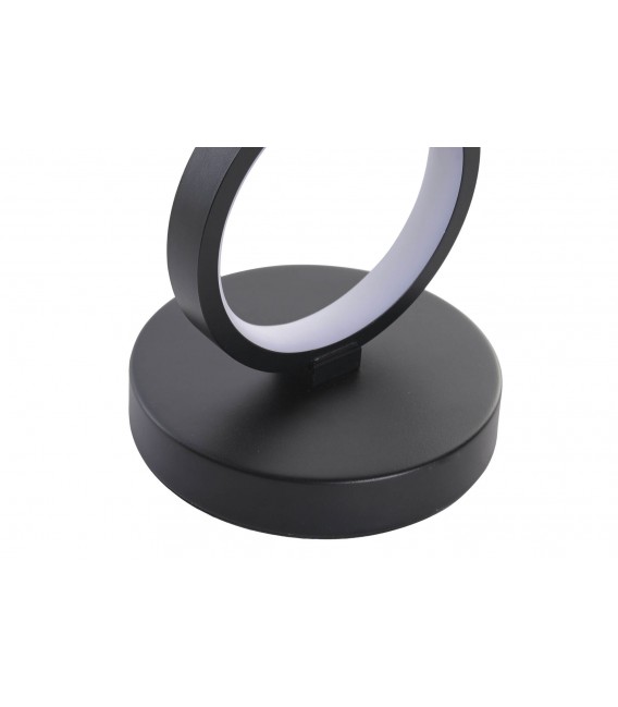 Lámpara de sobremesa LED negra tres aros luminosos y diseño moderno. 3