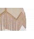 Lámpara de techo grande lino beige con pasamanería, flecos bicolor. 1