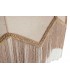 Lámpara de techo grande lino beige con pasamanería, flecos bicolor. 3