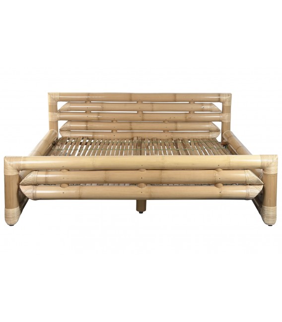 Cama XL de bambú natural para colchón de 180 x 200 de estilo oriental. 1
