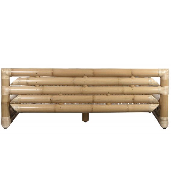 Cama XL de bambú natural para colchón de 180 x 200 de estilo oriental. 2
