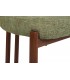 Set de 2 sillas de comedor en chenilla verde y metal imitación nogal. 5