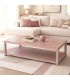 Mesa de centro rectangular XXL madera maciza pino decapada rosa. Mdmhogar