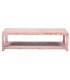 Mesa de centro rectangular XXL madera maciza pino decapada rosa. 1