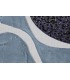 Cuadro grande vertical abstracto con texturas en gris, azul y negro, pintado a mano. 3