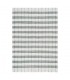 Alfombra rectangular grande tejida a mano blanco y gris con flecos.