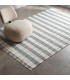 Alfombra rectangular grande tejida a mano blanco y gris con flecos. Mdmhogar