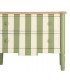 Cómoda pequeña  2 cajones madera de abeto, decorada verde y beige.1