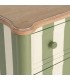 Cómoda pequeña  2 cajones madera de abeto, decorada verde y beige.2