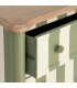 Cómoda pequeña  2 cajones madera de abeto, decorada verde y beige.3