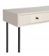 Consola de entrada con 2 cajones en madera blanca y metal negro. 2